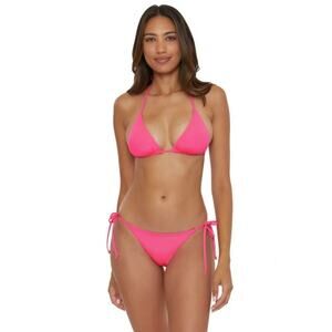 NWT Becca by Rebecca Virtue Pink Glo Color Code Tie Side Two Piece Size Medium